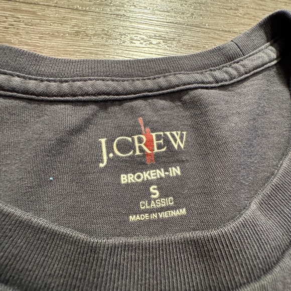 J Crew Shirt Mens Small Black Oarsman Short Sleeve Crew Neck Cotton Minimal - Picture 3 of 8